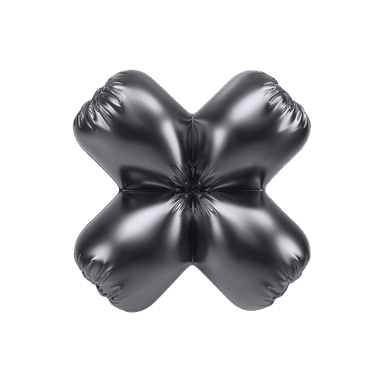 An inflatable balloon in a four shaped 3d illustration.